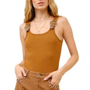 Blue Bird Tan Buckle Bodysuit